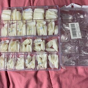 3 Large Sets of Nail Tips in Almond & Coffin Ballerina | 10 Nail Sizes | <1500